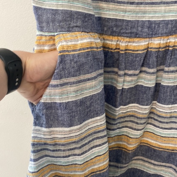 Beach/Lunch/Lounge Collection, Striped Sleeveless Sun Dress, S, w/Pockets - Picture 2 of 9